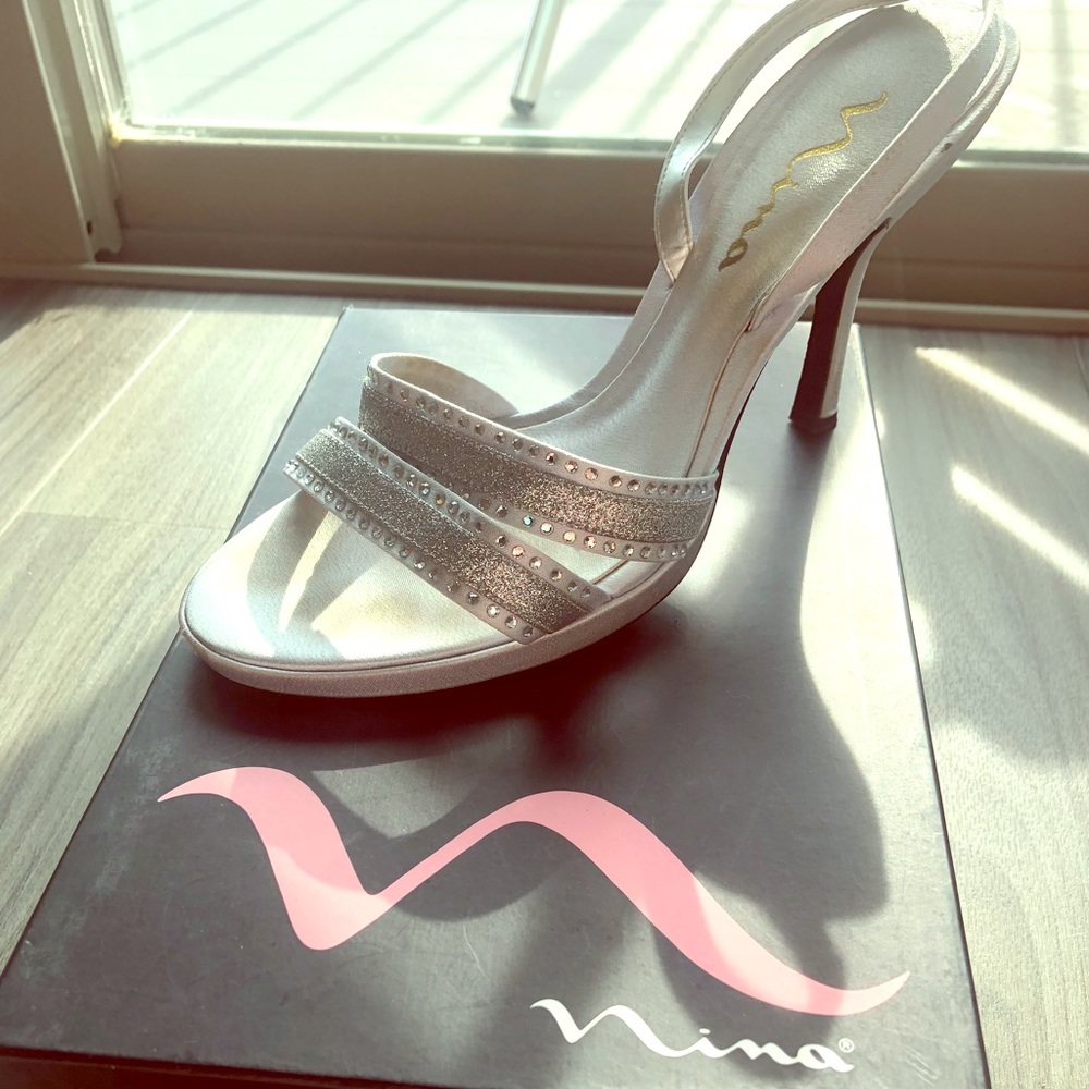 Nina silver luster heels